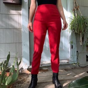Vintage red high waisted ankle length pants
